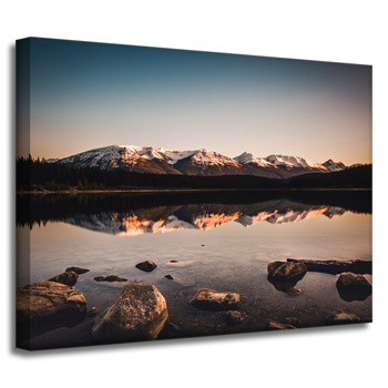 Leinwandgemälde Naturlandschaft Berge See 40x30 cm