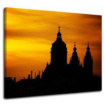 Leinwandgemälde Architektur Rom Sonnenuntergang 100X80 cm