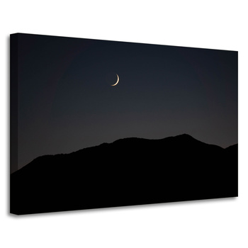 Leinwandgemälde Natur Nacht Dark Moon Mountains 90x60