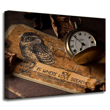 Leinwandgemälde Vintage Uhr 40x30 cm