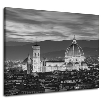 Leinwandgemälde Architektur Kathedrale von Florenz schwarz und weiß 100X80 cm