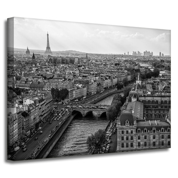 Leinwandgemälde Architektur Paris schwarz und weiß 40X30 cm