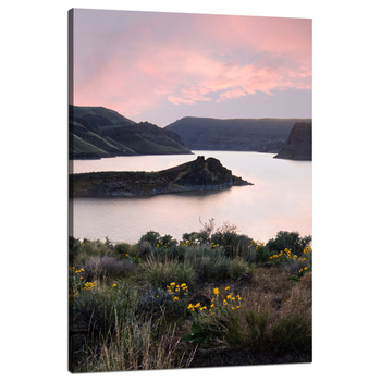 Leinwandgemälde Natur Berge Wasser Himmel Blumen Pflanzen 80x120