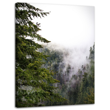 Leinwandgemälde Natur Berge Nebelwald 30x40 cm