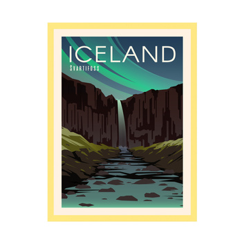 Poster Land Island 40X50 cm + gelber Rahmen