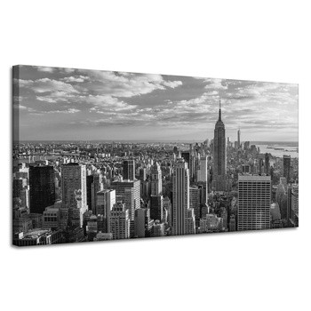 Leinwandgemälde Architektur schwarz-weiß Manhattan 120X60 cm