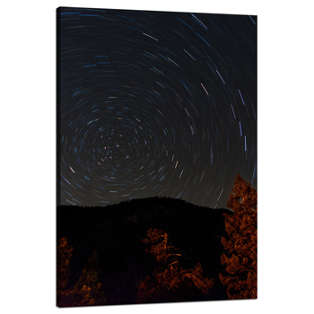 Leinwandgemälde Natur Wald Nacht Berge Abstraktion Bäume 80x120