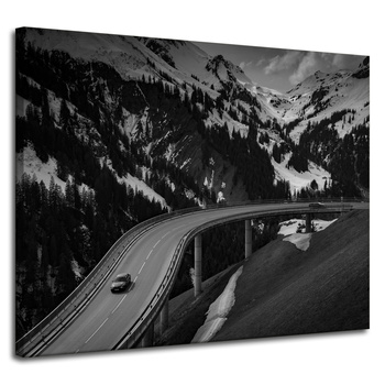 Leinwandgemälde Naturstraße durch die Berge 100x80 cm