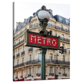 Leinwandgemälde Architektur Paris Metro 50x70 cm
