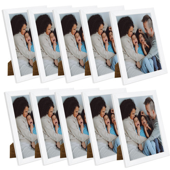 10x weißer Fotorahmen 15x21, I L13,15,063, Plexiglas