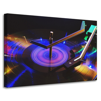 Leinwandmalerei Musik LED-Plattenspieler 90x60