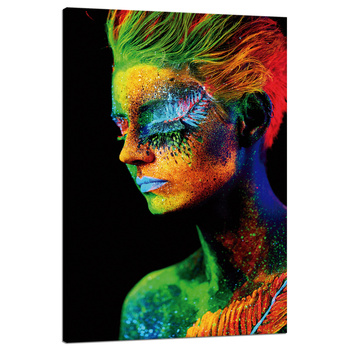 Leinwanddruck Bunte Frau Haarfarben Malerei 80x120 cm