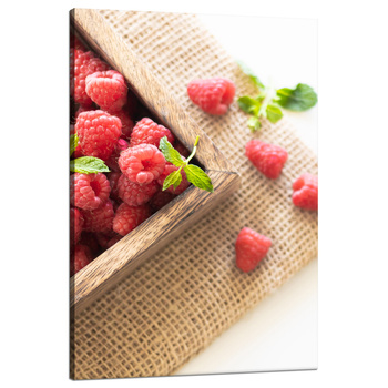 Leinwanddruck Frische Sommerhimbeeren Obst Frühling 80x120