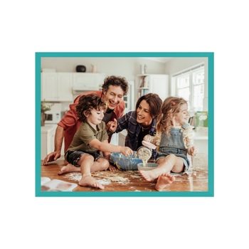 Dein Foto als Poster + türkisfarbener Meeresrahmen 30x24 cm