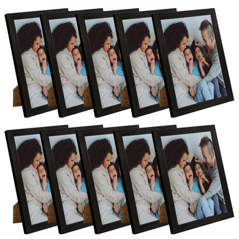10x Schwarzer Fotorahmen 15x21, I L13,15,051, Plexiglas