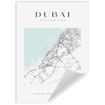 Poster Dubai Stadtplan quadratisch 50X70 cm