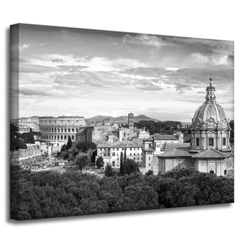 Leinwandgemälde Architektur Rom schwarz-weiß 40X30 cm
