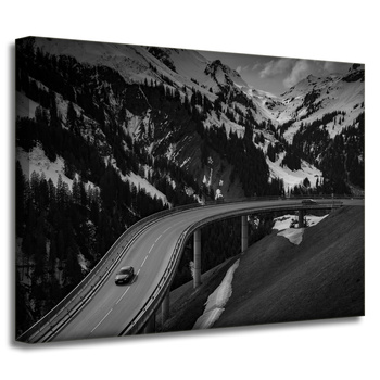 Leinwandgemälde Naturstraße durch die Berge 40x30 cm
