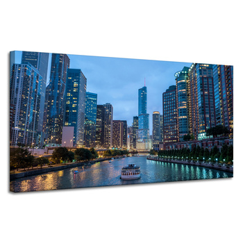 Leinwandgemälde Chicago Architektur 120X60 cm