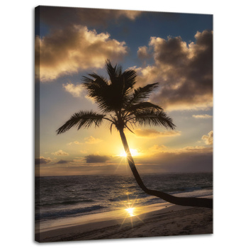 Leinwandgemälde Natur Palmensonnenuntergang 30x40 cm