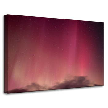 Leinwandgemälde Weltraum Aurora Borealis Roter Himmel 90x60