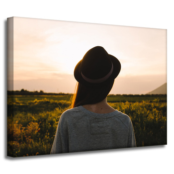 Leinwandgemälde Natur Frau mit Hut 40x30 cm