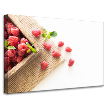 Leinwandgemälde Frische Sommerhimbeeren Frühlingsfrucht 90x60