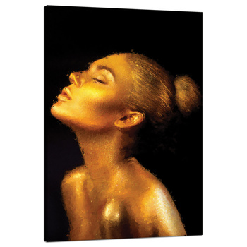 Leinwandgemälde Golden Woman Art Face 80x120 cm