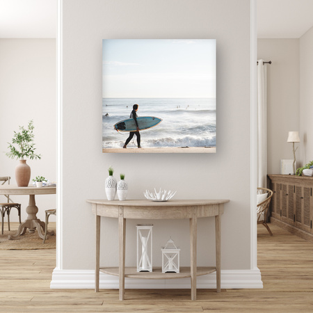 Leinwandgemälde Surfen Meerwasser Sommerstrand 90x90