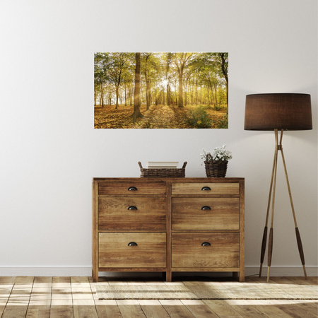 Leinwandgemälde Sonne zwischen Bäumen im Wald 120x40 cm