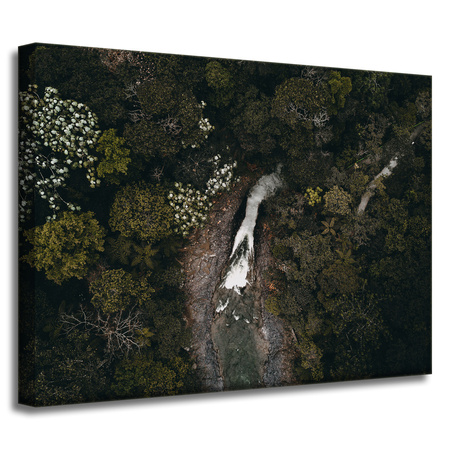 Leinwandgemälde Natur Wasserfall aus der Vogelperspektive 40x30 cm
