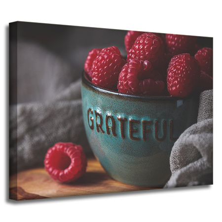Leinwandgemälde Küchenhimbeeren 40x30 cm
