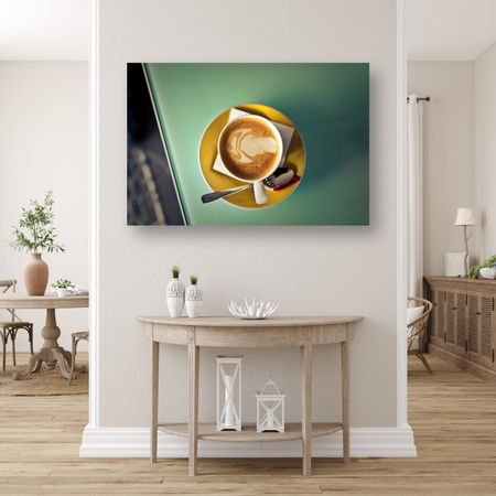 Leinwandgemälde Kaffee Vintage Stilvolles Café 90x60