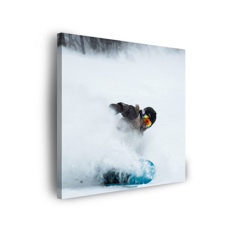 Leinwandgemälde Snowboard Schnee Winter 90x90