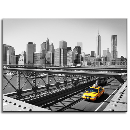 Leinwandgemälde Architektur New York Taxi 40X30 cm