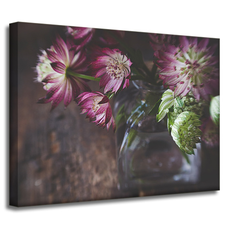 Leinwandgemälde Botanik Blumen in einer Vase 40x30 cm
