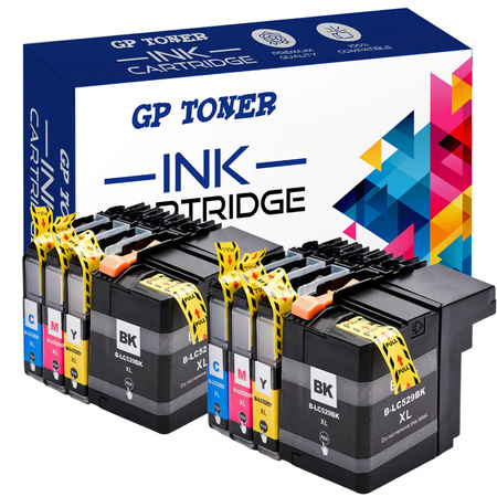 Set mit 8x Ersatztinten für Brother LC-525 DCP-J100 GP-B529 CMYK x2