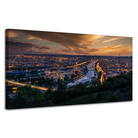 Leinwandgemälde Architektur Rouen am Abend 120X60 cm