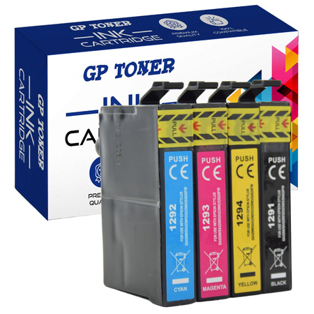 Set mit 4x Ersatztinte für Epson Stylus Office T1295 GP-E1295CMYK
