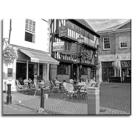 Leinwandgemälde Architekturcafé 40x30 cm