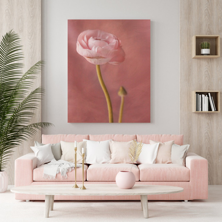 Leinwandgemälde Botanik Rosa Pfingstrose 30x40 cm
