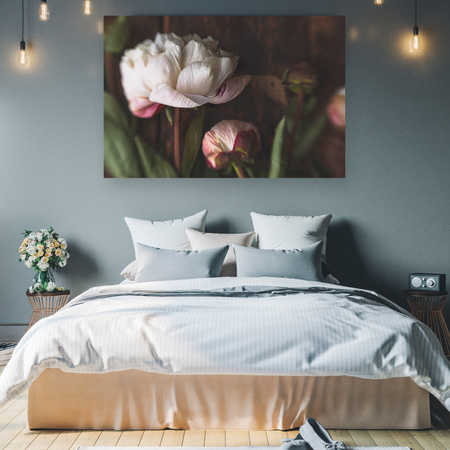 Leinwandgemälde Weiße Blume Natur Vintage Retro 90x60