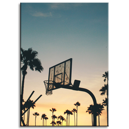Leinwanddruck Jugend-Basketball-Sonnenuntergang 50X70