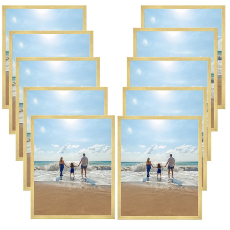 10x Goldrahmen 50x70, I L13,15,0450, Plexiglas