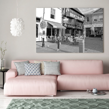 Leinwandgemälde Architekturcafé 40x30 cm