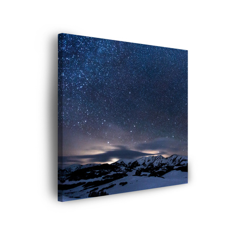Leinwandgemälde Weltraum Natur Berge im Schnee 90x90