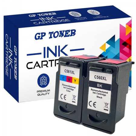2x Ersatztinte für Canon PG-560XLBK CL-561XLCL Canon Pixma TS5350 TS5355 TS5452 TS7400 TS7471 - GP-C560XL+C561XL SET