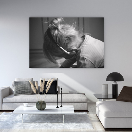 Leinwanddruck Menschen Mädchen mit Kopfhörern 40x30 cm