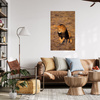 Leinwandgemälde Laufender Löwe in der Savannah-Natur 80x120 cm