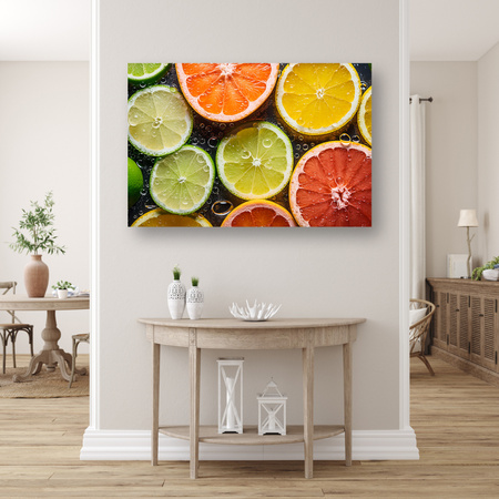 Leinwanddruck Citrus Freshness Lime Grapefruit Lemon 90x60